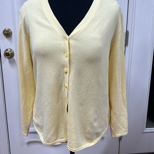 Denim&Co Yellow Button Up Cardigan